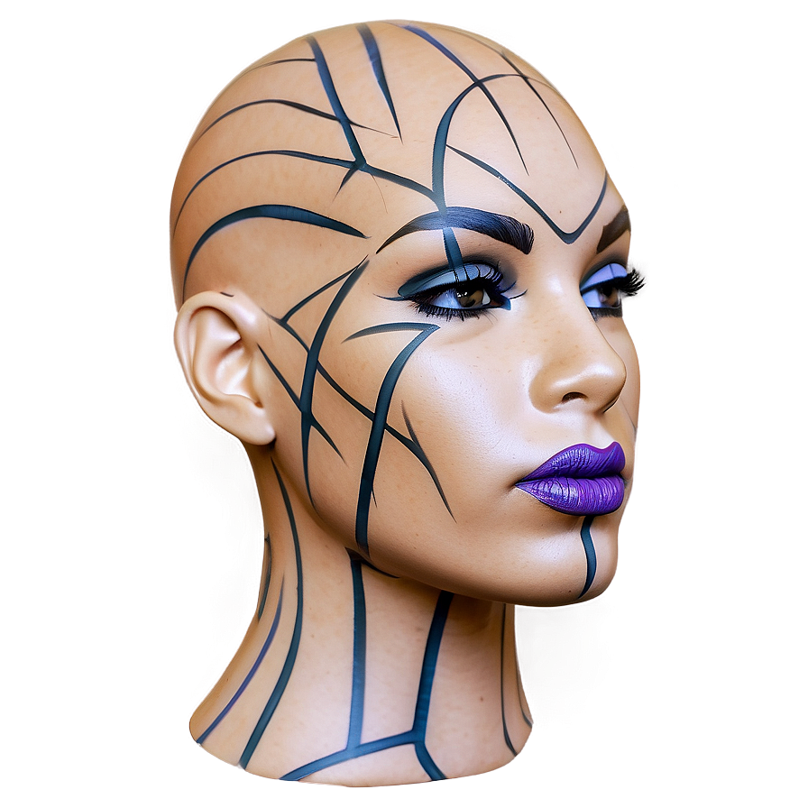 Tattooed Mannequin Head Design Png 06282024