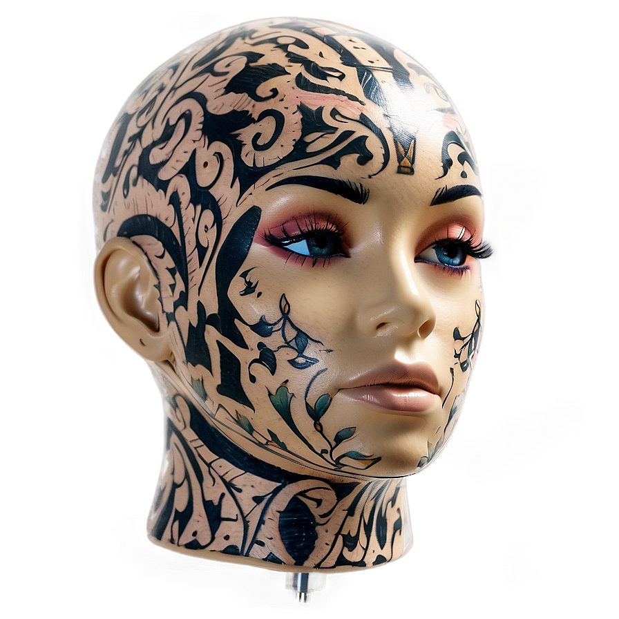 Tattooed Mannequin Head Design Png Kka61