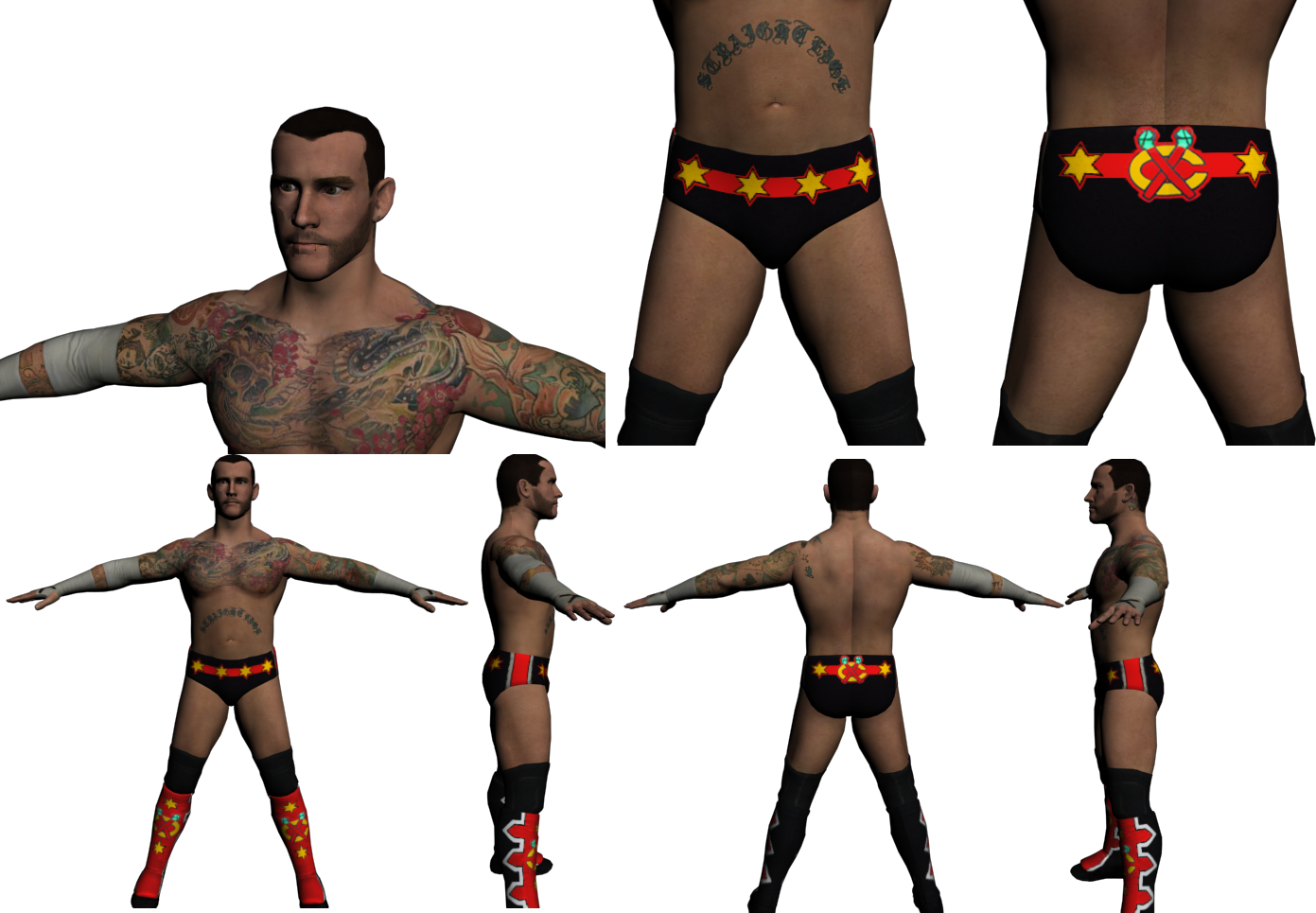 Tattooed Wrestler Model Showcase