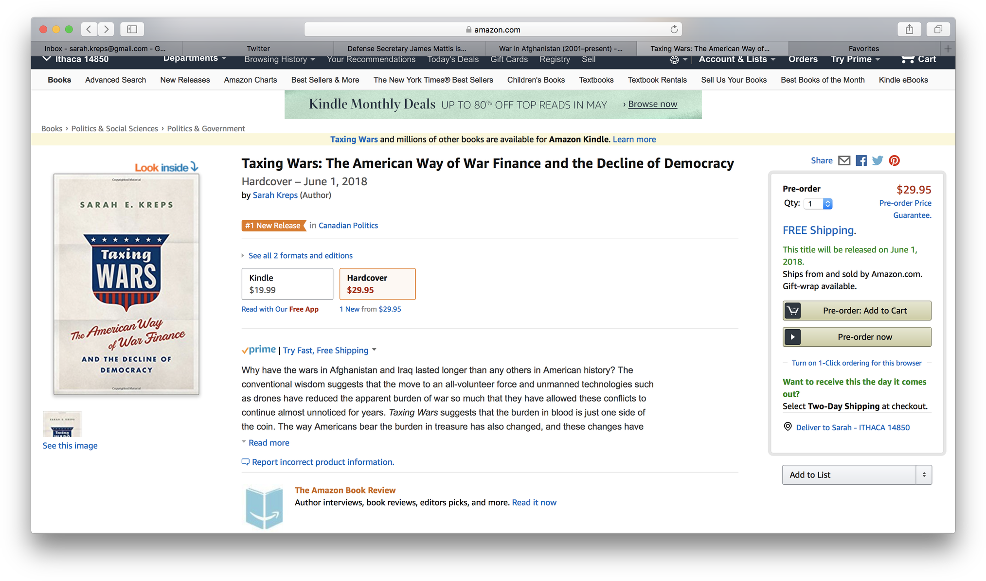 Taxing Wars Book Amazon Listing