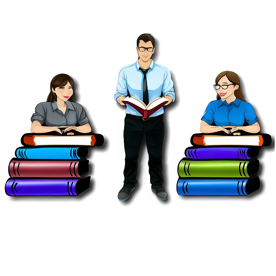 Teacher With Books Png 67