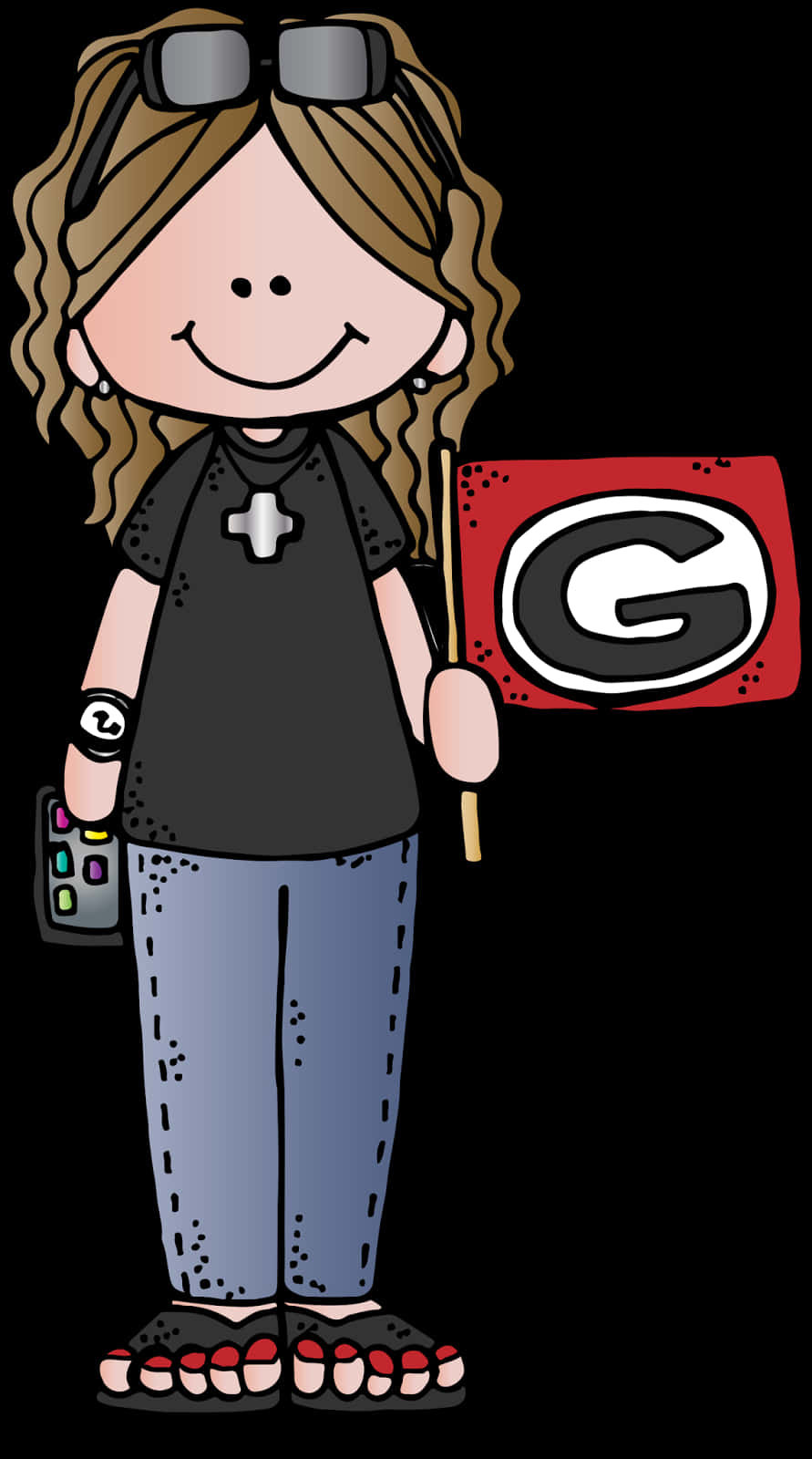 Teacher_with_ Gradebook_ Cartoon