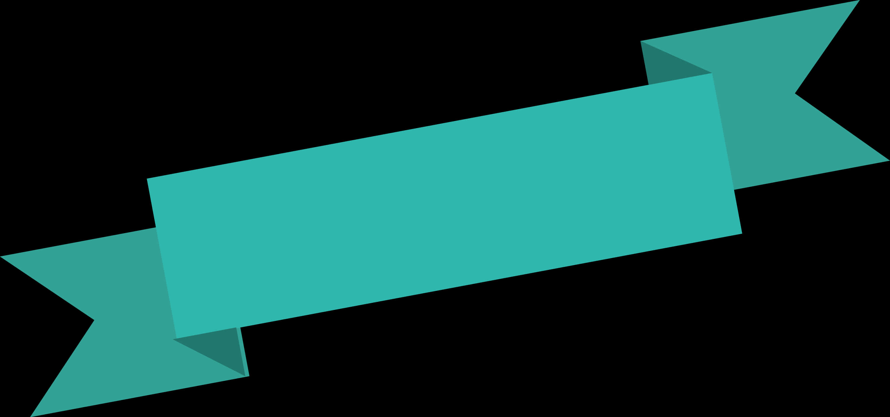 Teal Banner Ribbon Graphic