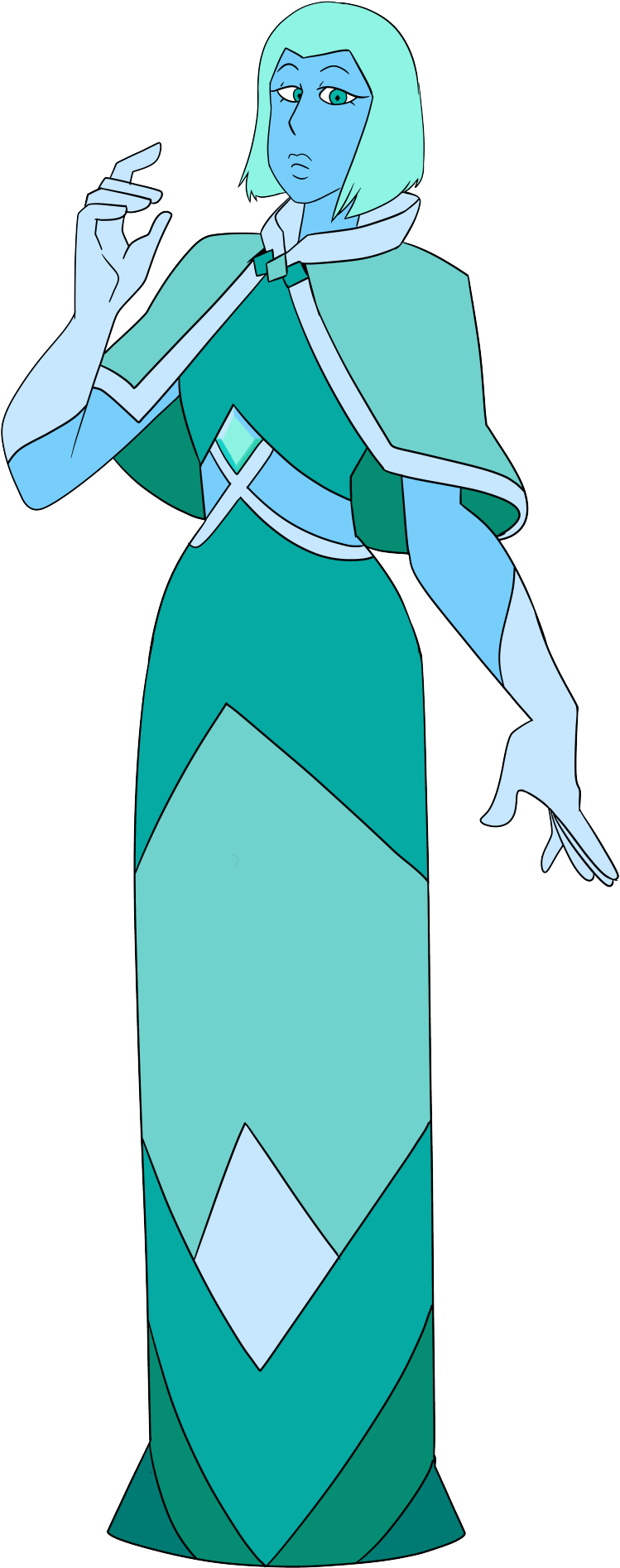 Teal Gem Character Illustration