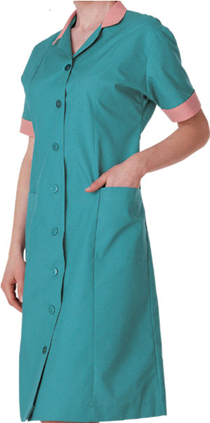 Teal Nurse Uniformwith Pink Trim