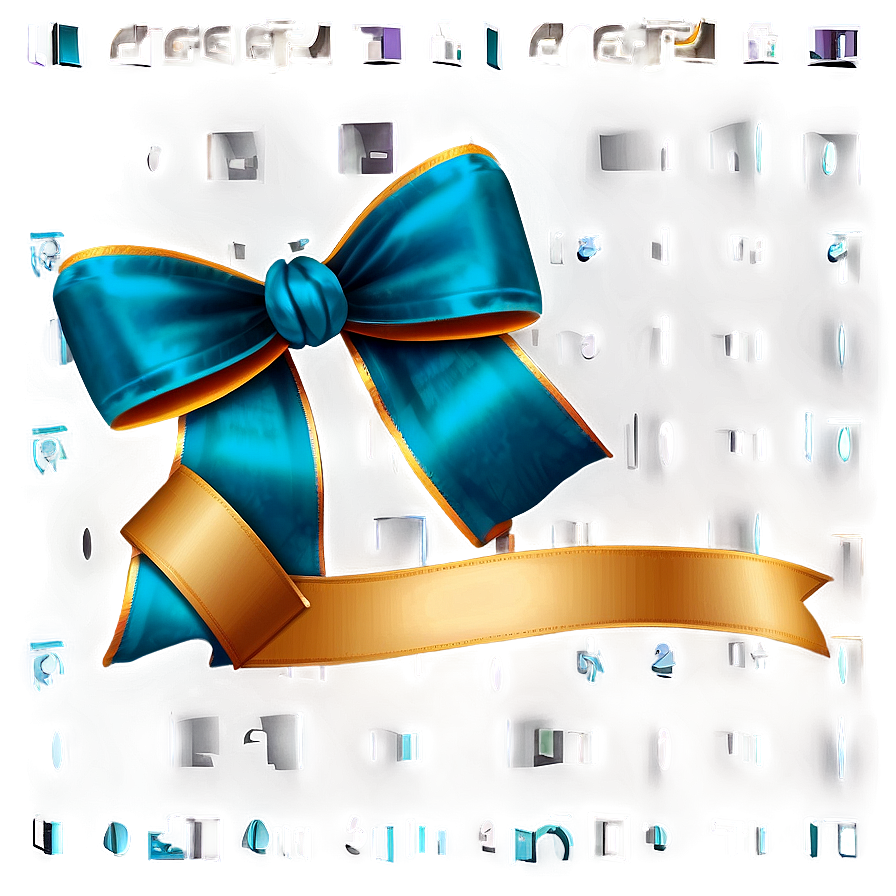 Teal Ribbon Bow Decoration Png 06282024