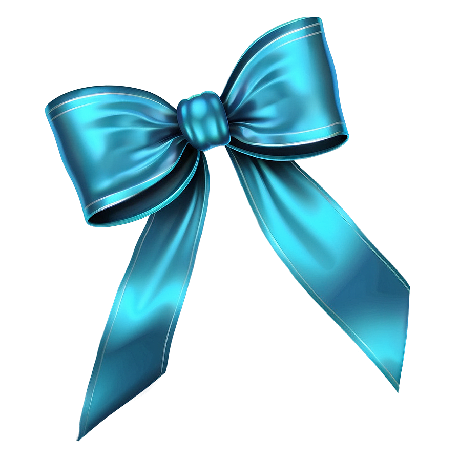 Teal Ribbon Bow Decoration Png Jxq69