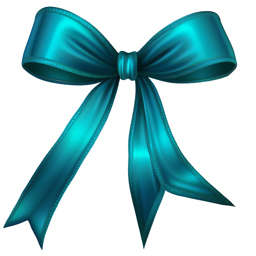 Teal Ribbon Bow Decoration Png Llq