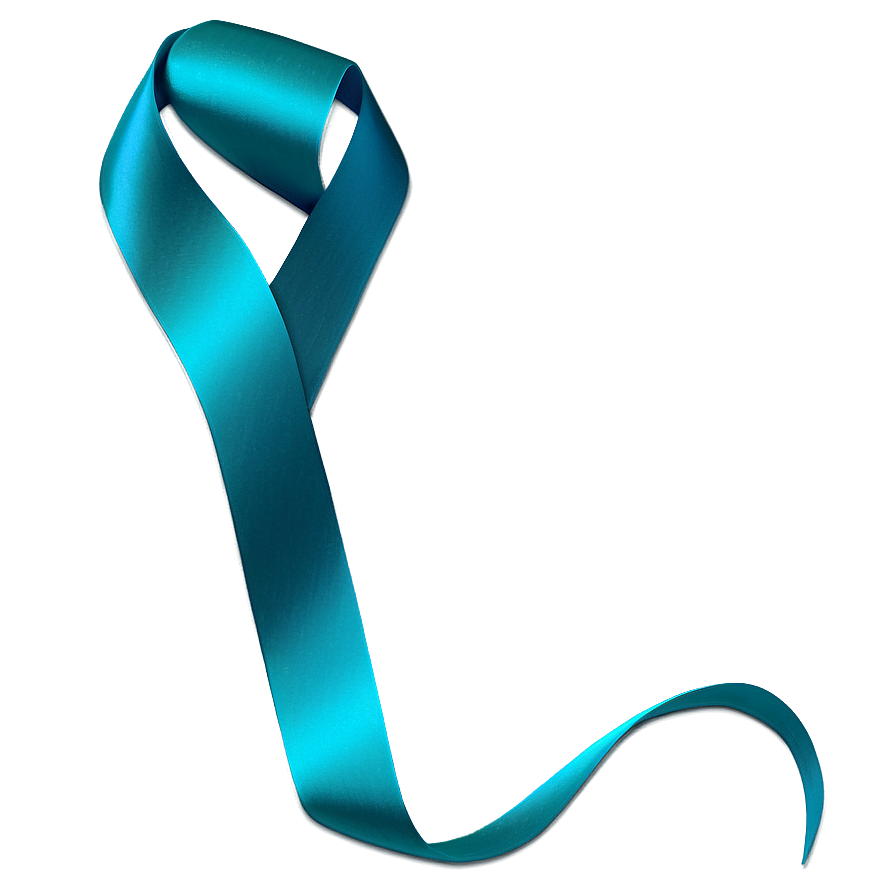 Teal Ribbon For Ovarian Cancer Awareness Png 52