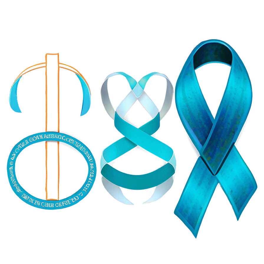 Teal Ribbon For Pcos Awareness Png Ccl57