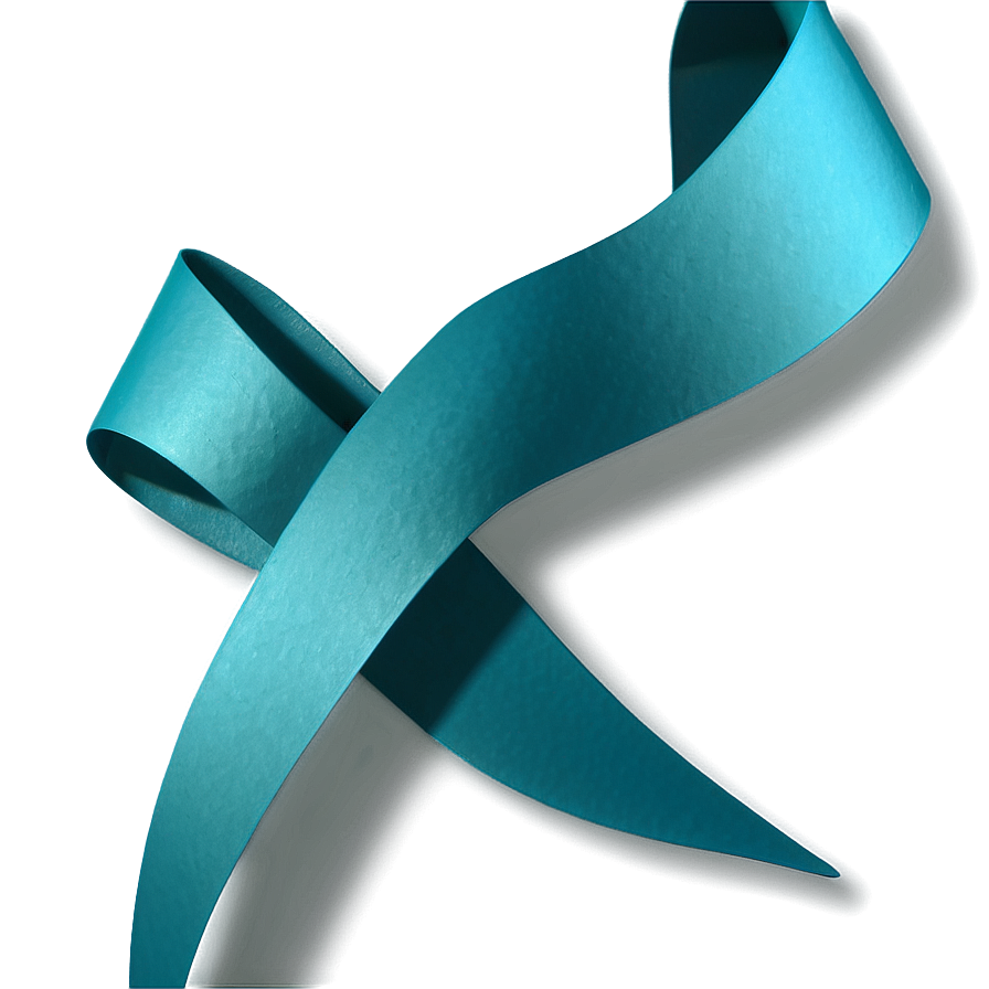 Teal Ribbon With Shadow Png Tvl