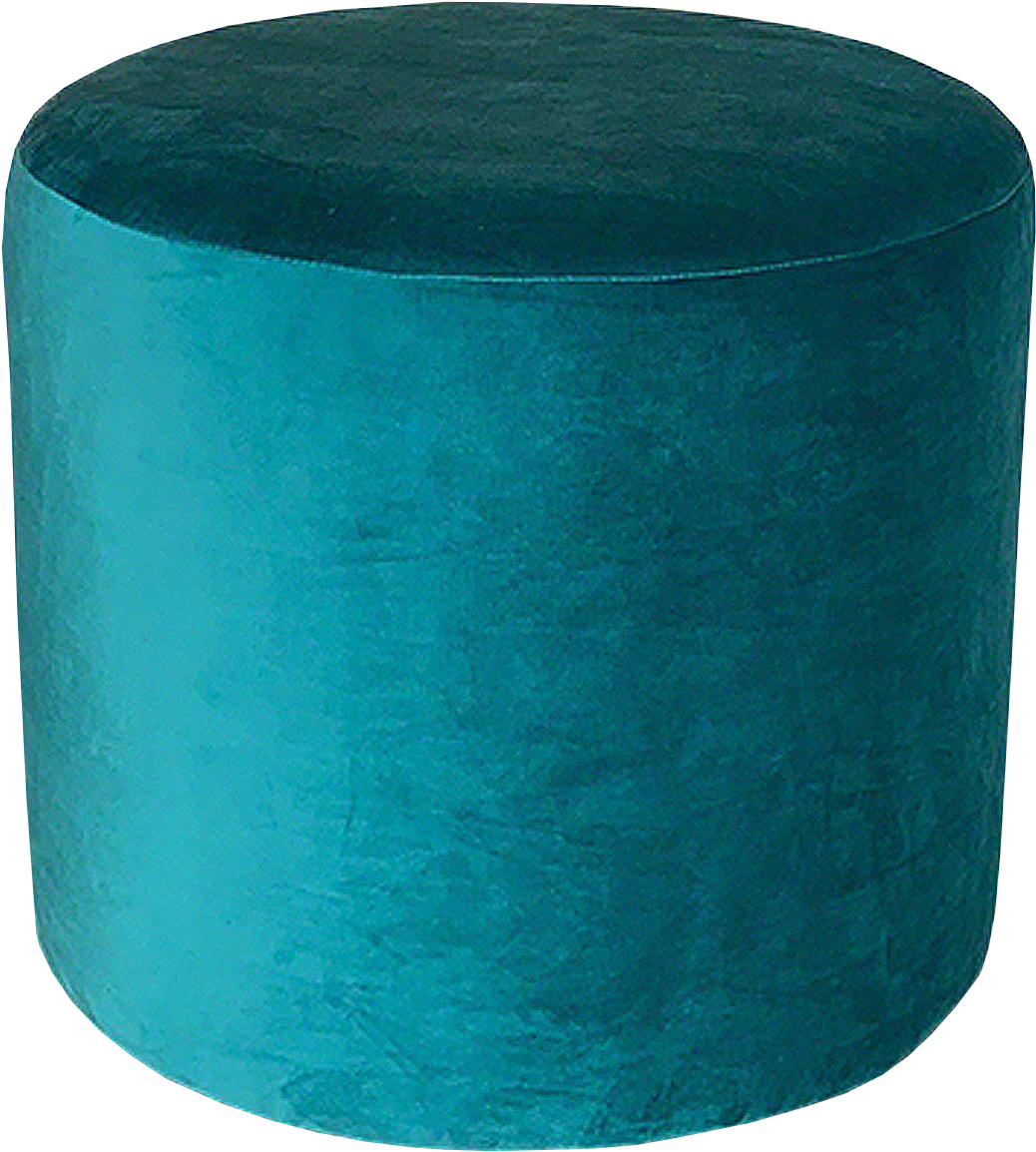 Teal Velvet Ottoman