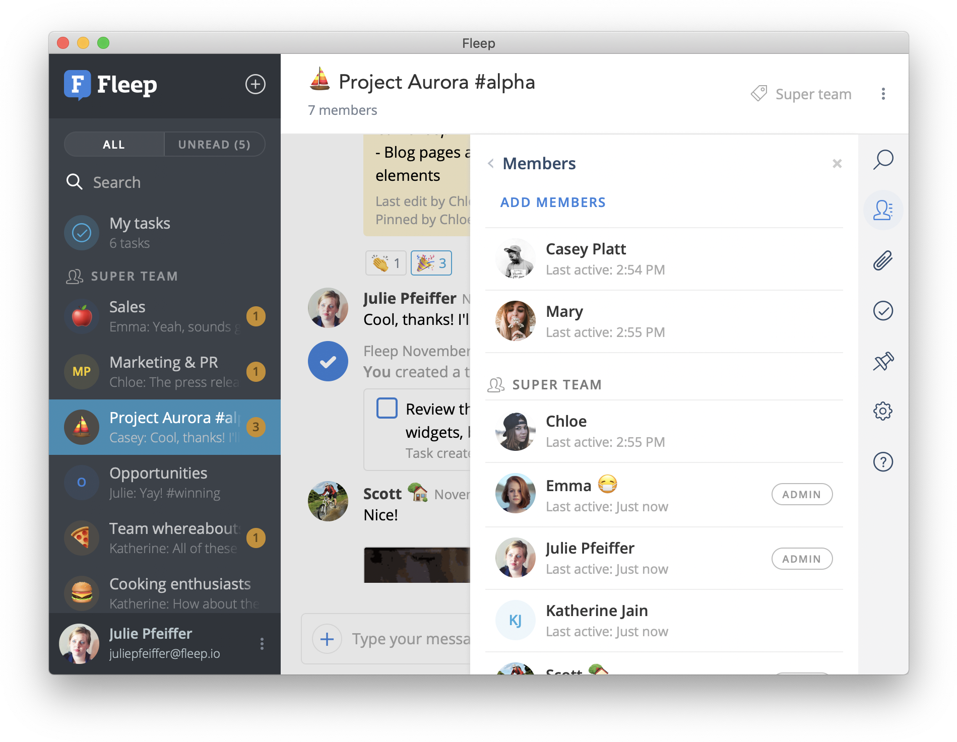 Team Collaboration Software Screenshot