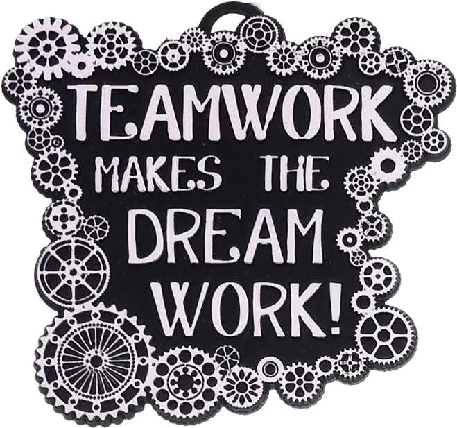 Teamwork Gears Inspirational Sign