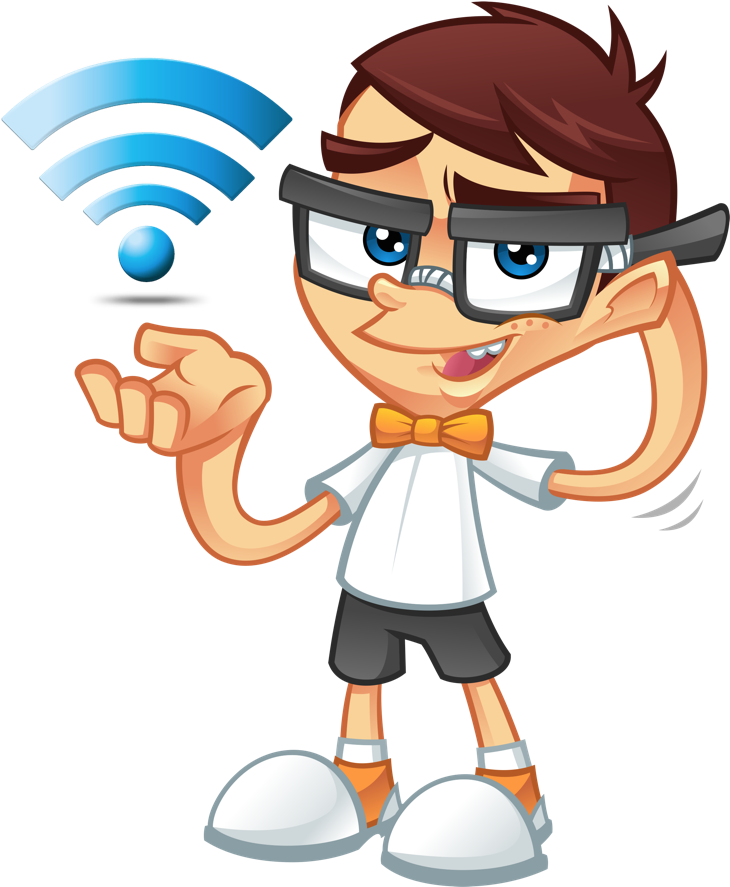 Tech Savvy Cartoon Character