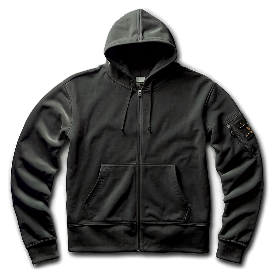 Techwear Black Hoodie Png Rte93