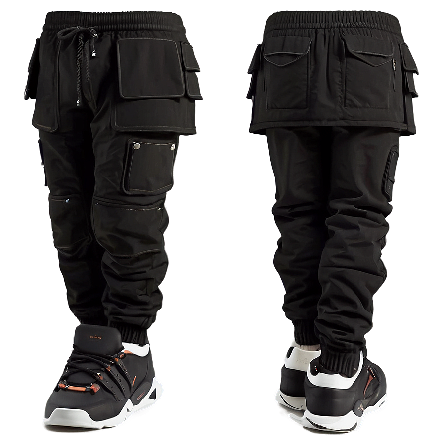 Techwear Black Sweatpants Png Ccn