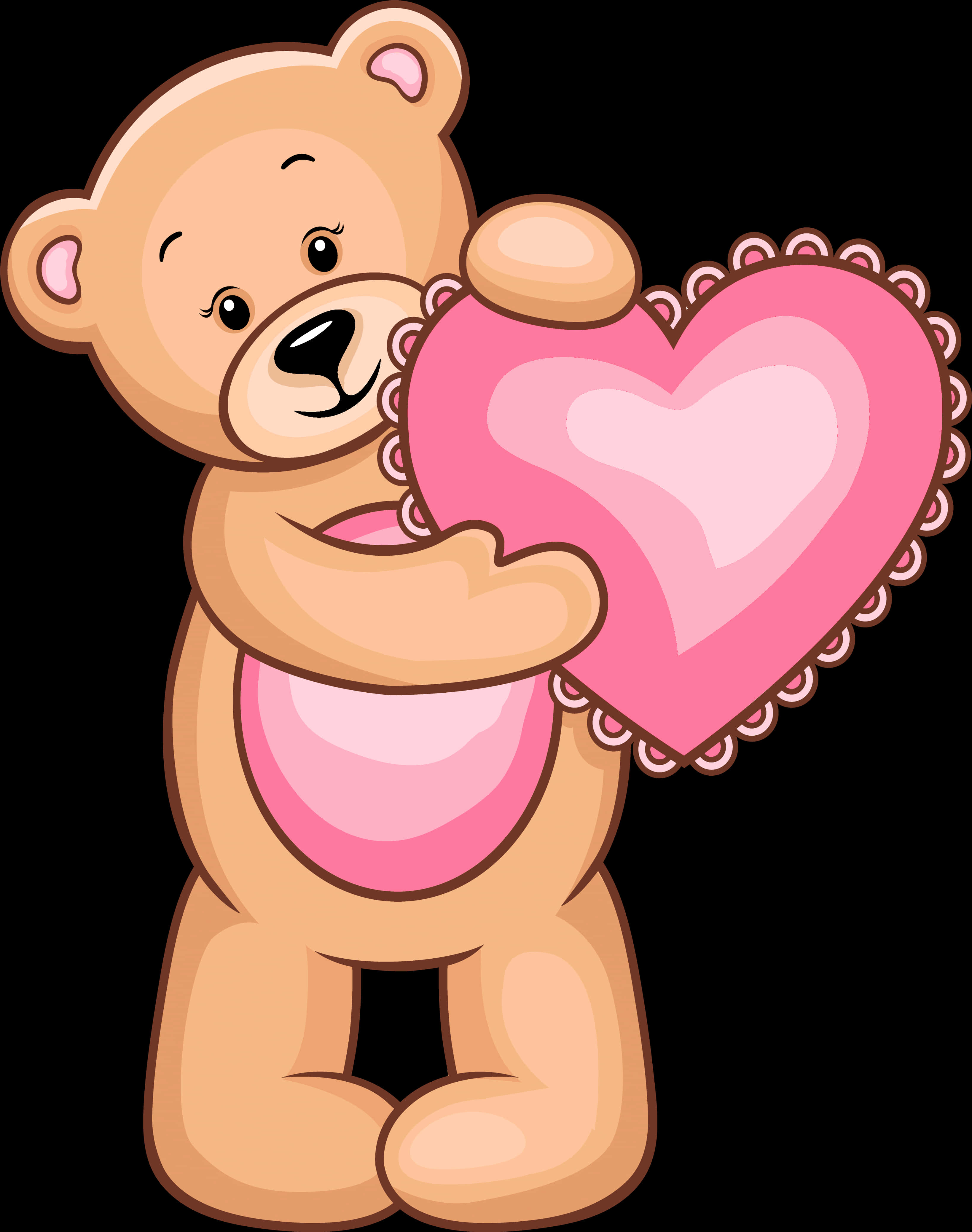 Teddy Bear Holding Heart Illustration