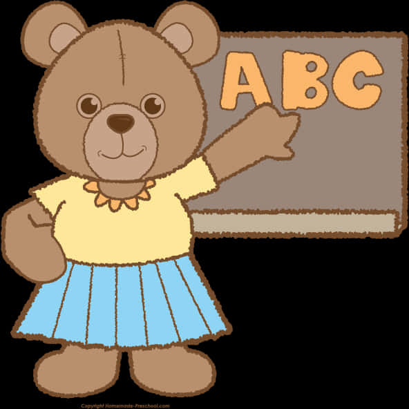 Teddy Bear Teacher A B C Clipart