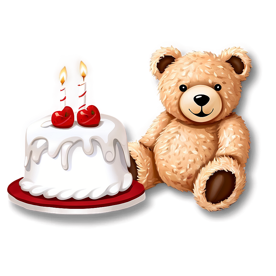 Teddy Bear With Cake Clipart Png Gkm