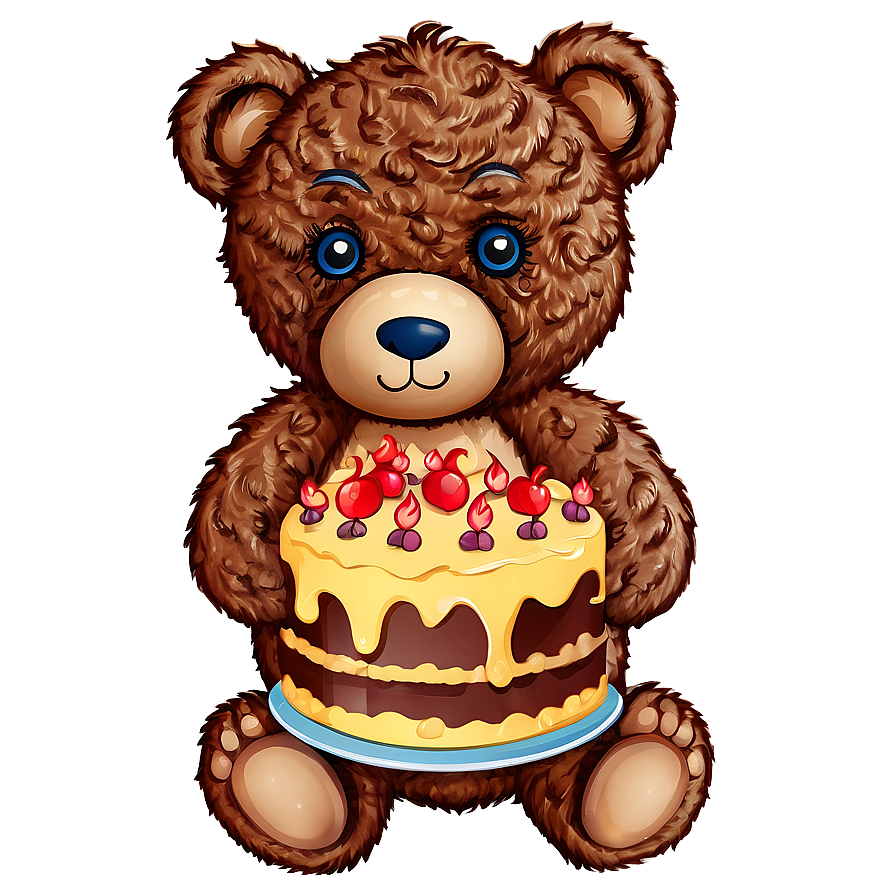 Teddy Bear With Cake Clipart Png Wfj