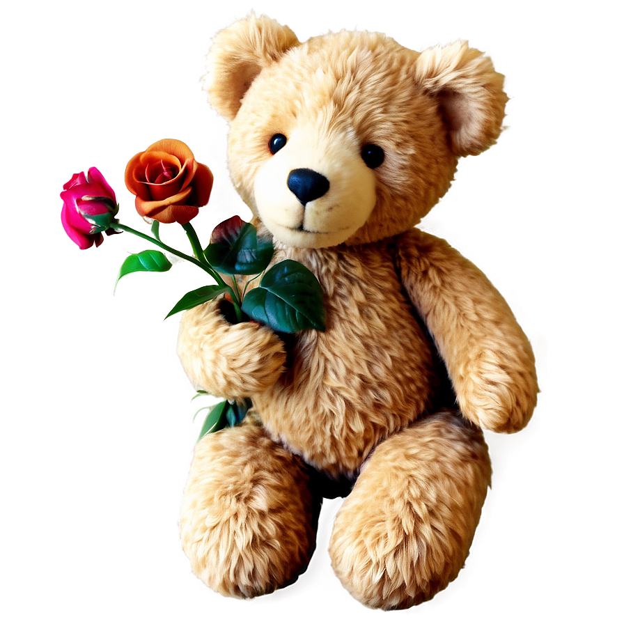 Teddy Bear With Flowers Png 05212024