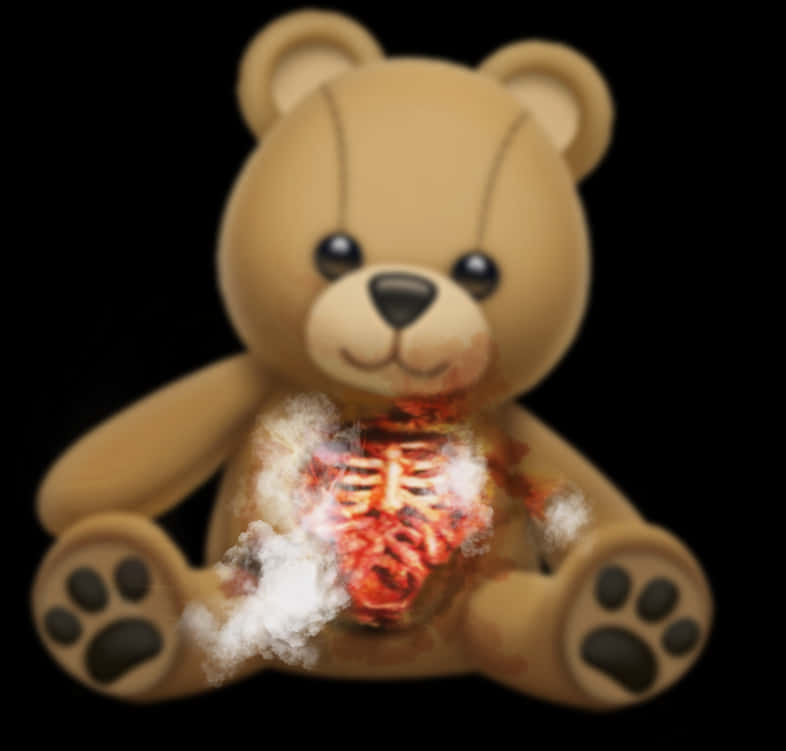 Teddy Bear With Heart Exposed