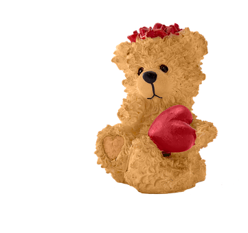Teddy Bear With Heartand Roses