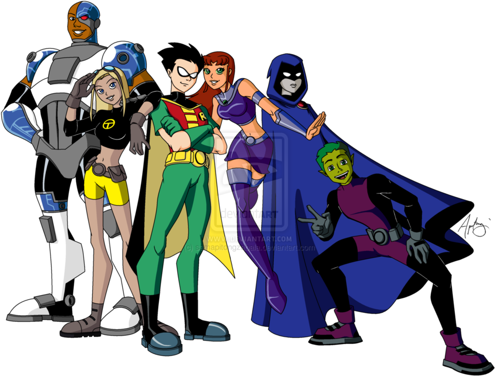 Teen_ Titans_ Animated_ Group_ Pose