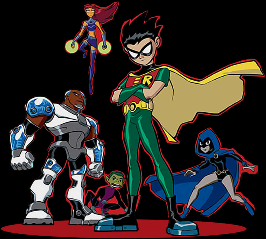 Teen Titans Animated Team Pose