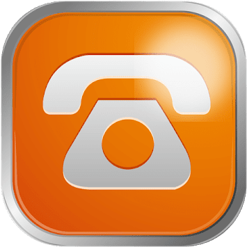 Telephone Icon Orange Background