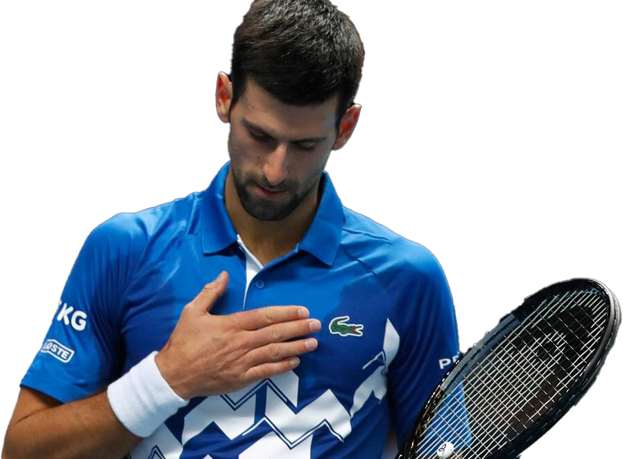 Tennis Player Blue Shirt Gesture