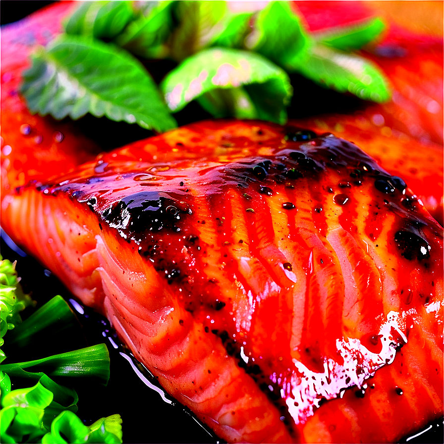 Teriyaki Salmon Close-up Png Ueu46