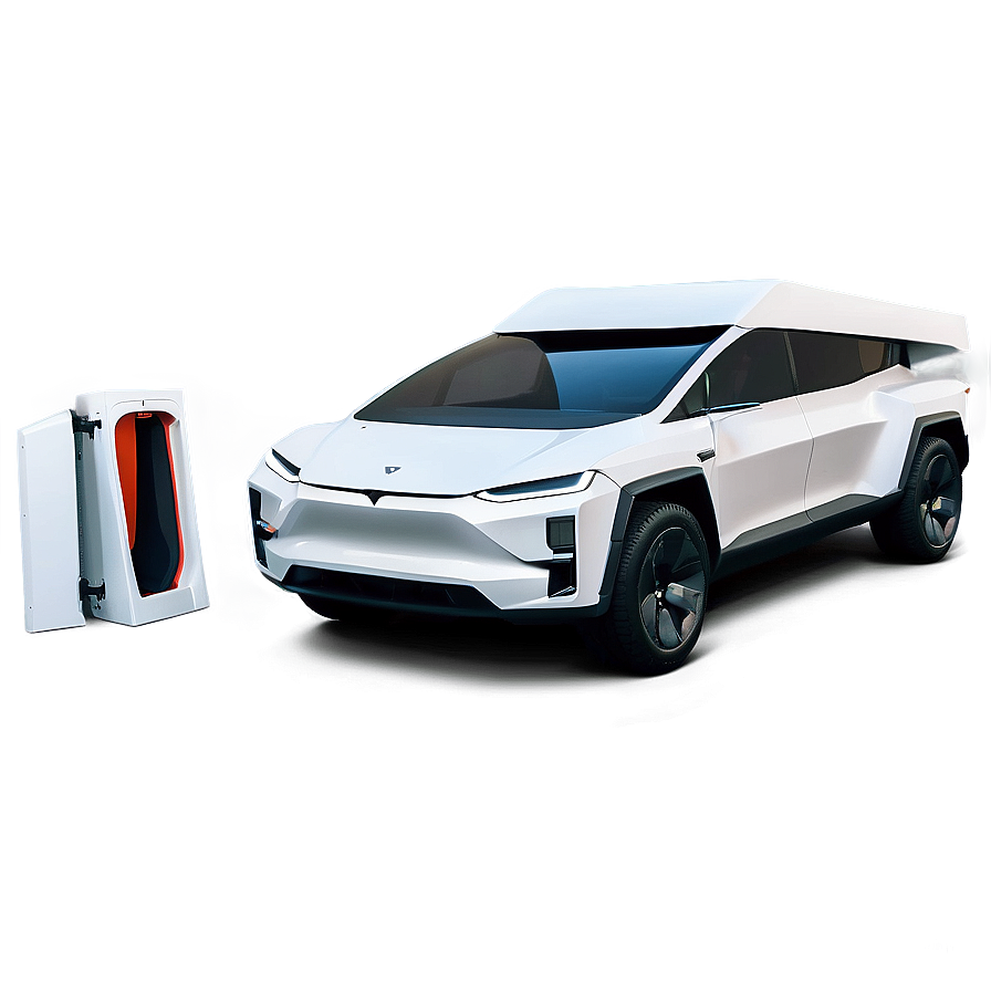 Tesla Cybertruck With Open Doors Png Djk67