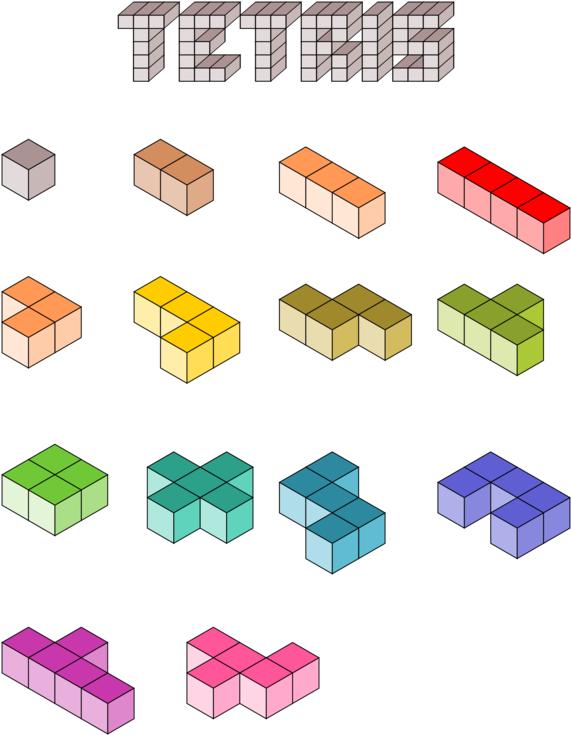 Tetris Blocks Isometric View