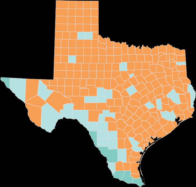 Texas County Map Color Coded