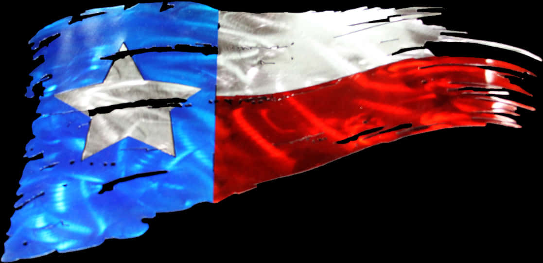 Texas Flag Painted Brush Stroke