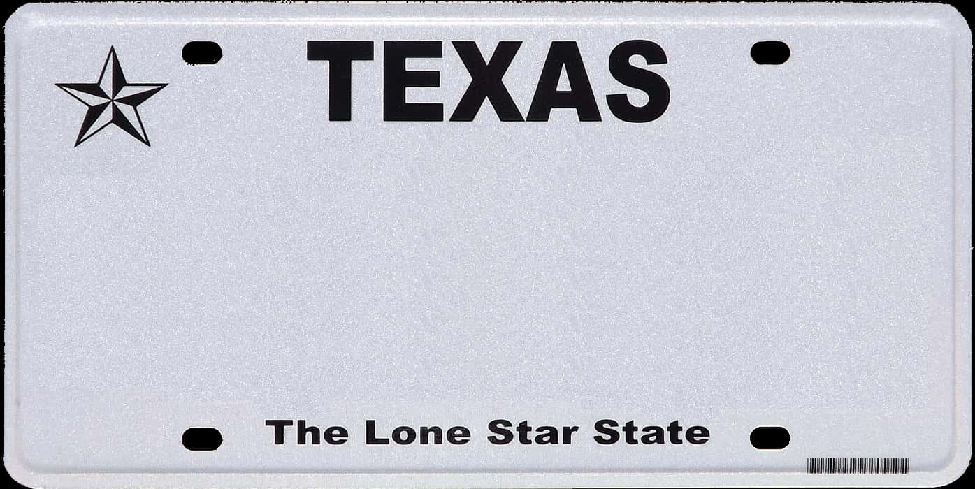 Texas License Plate Blank