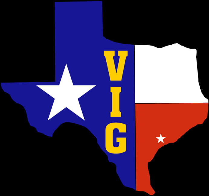 Texas Map Graphicwith Starand Text