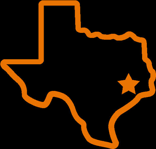 Texas Outline Orange Star
