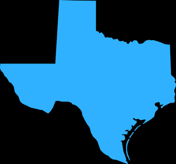 Texas State Outline Blue Background