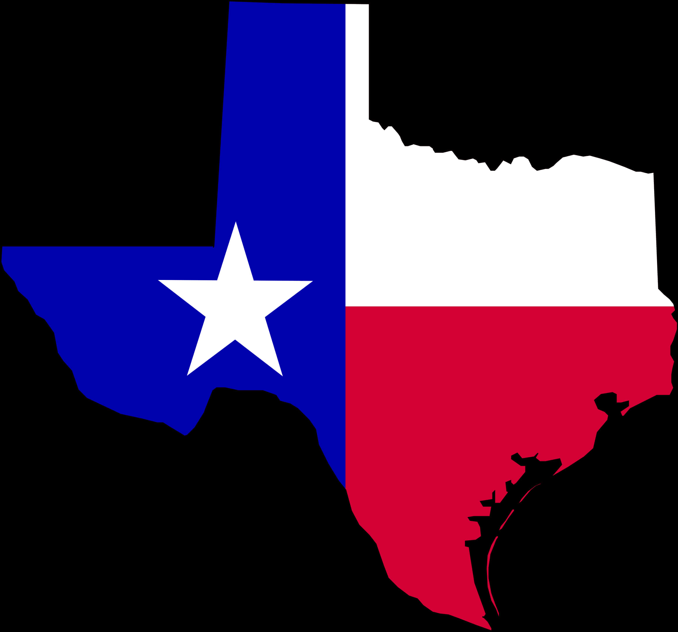 Texas State Outlinewith Flag