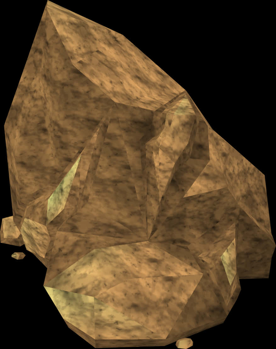 Textured Boulder3 D Model