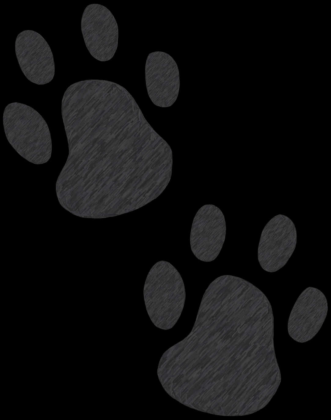 Textured Dog Paw Printson Black Background