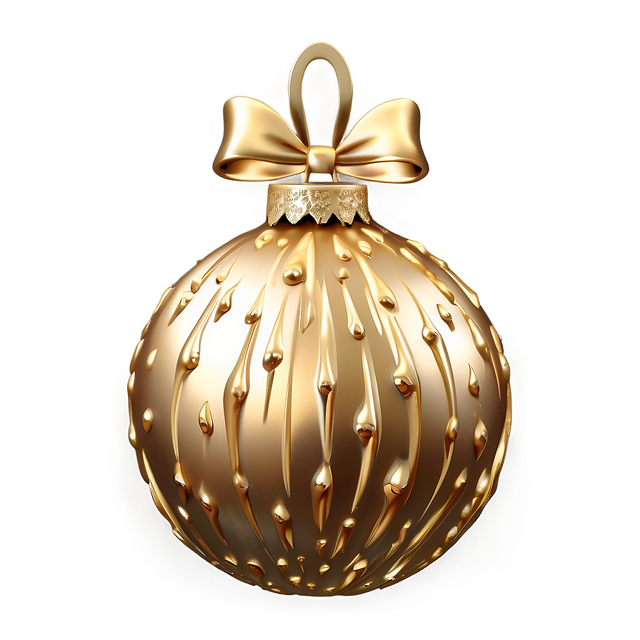 Textured Gold Christmas Ornament Png 06262024