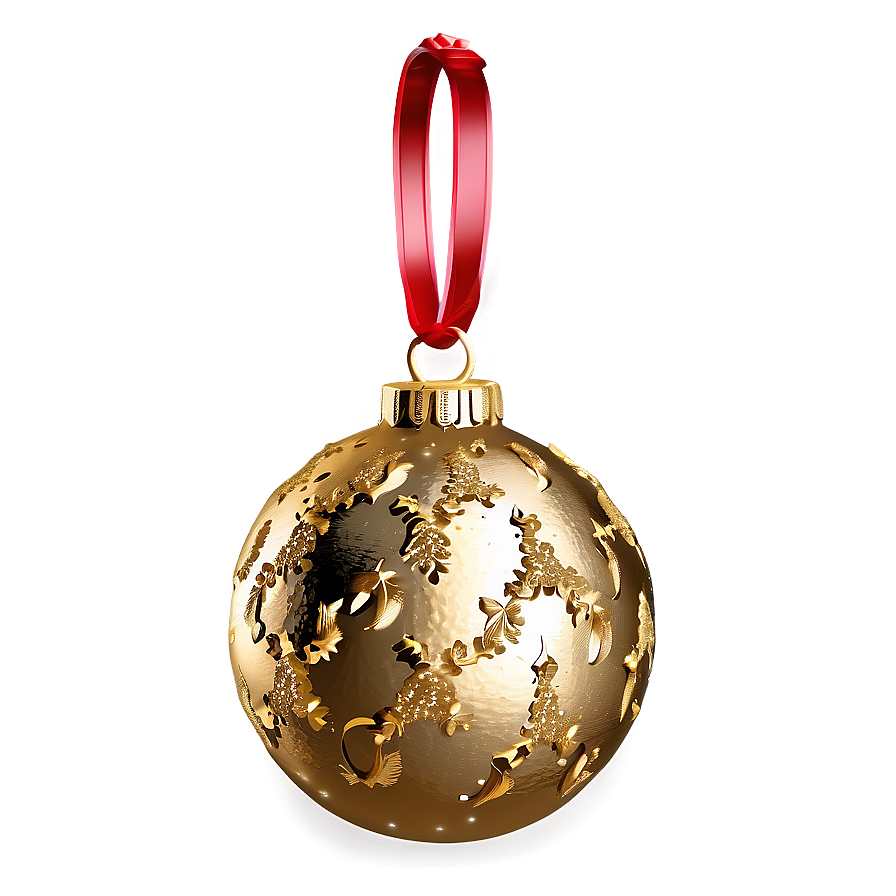 Textured Gold Christmas Ornament Png Tmx43