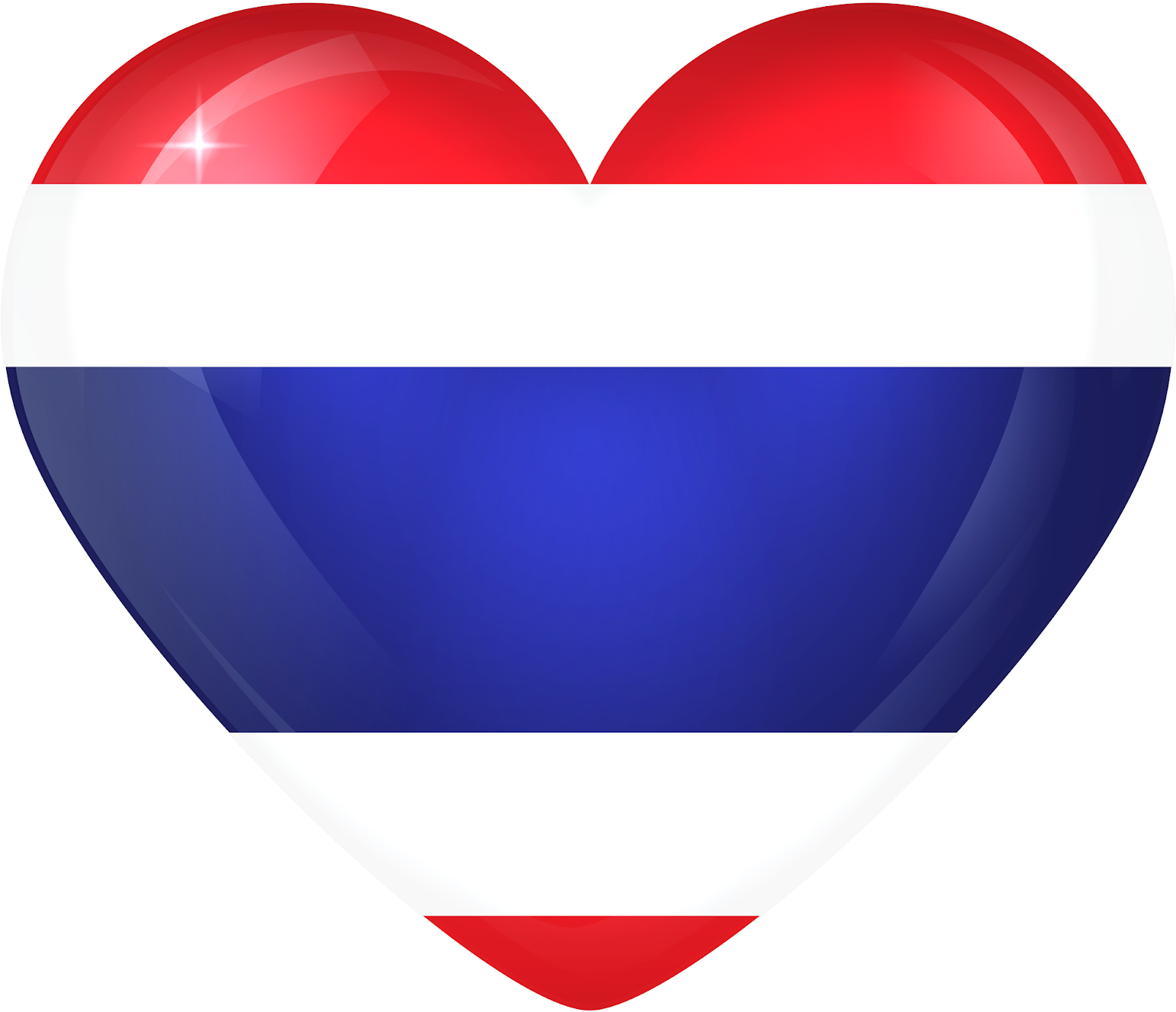 Thai Flag Heart Shaped Graphic