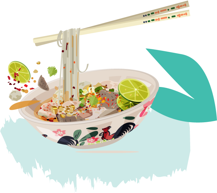 Thai Noodle Soup Illustration