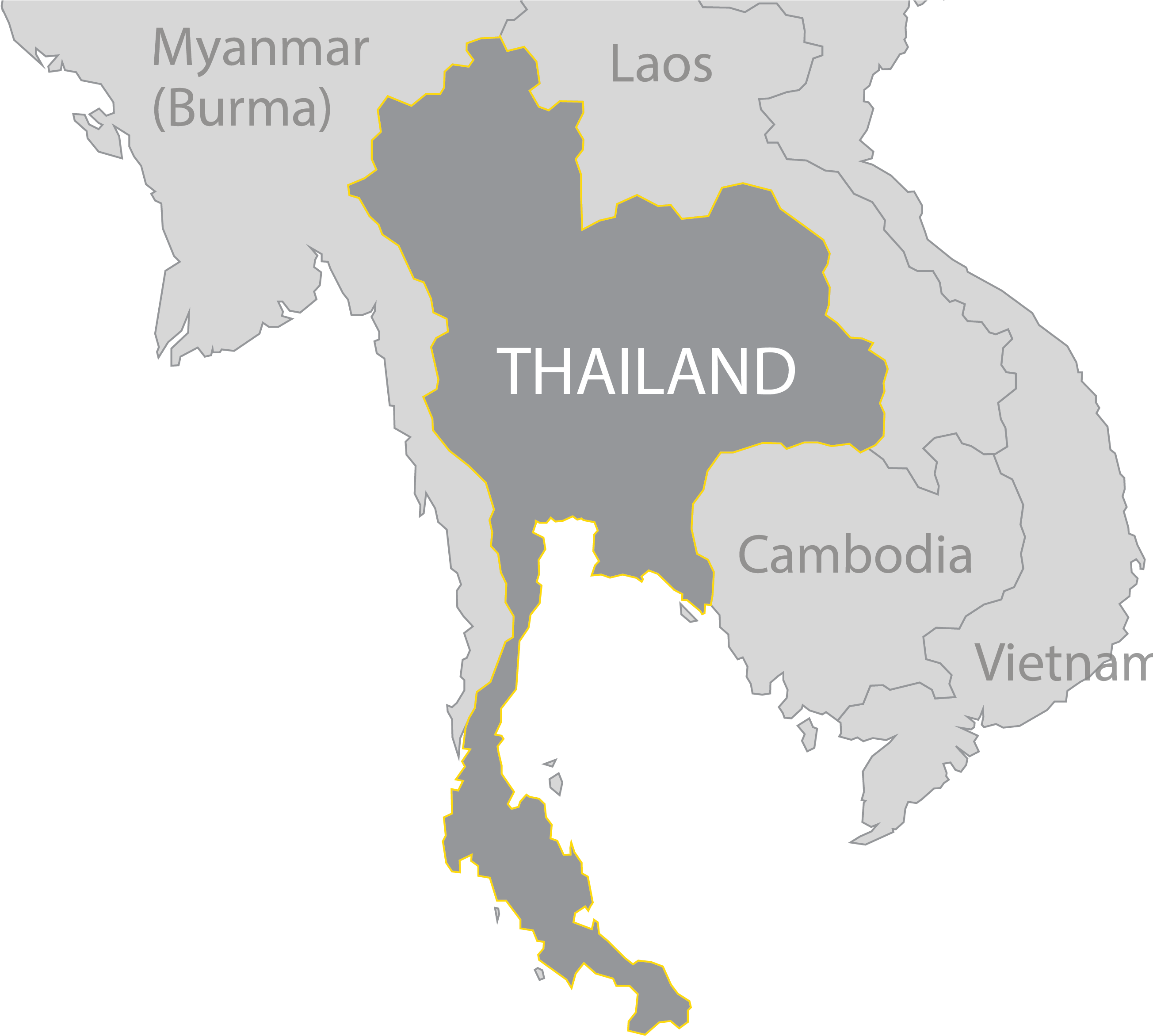 Thailand Map Highlighted