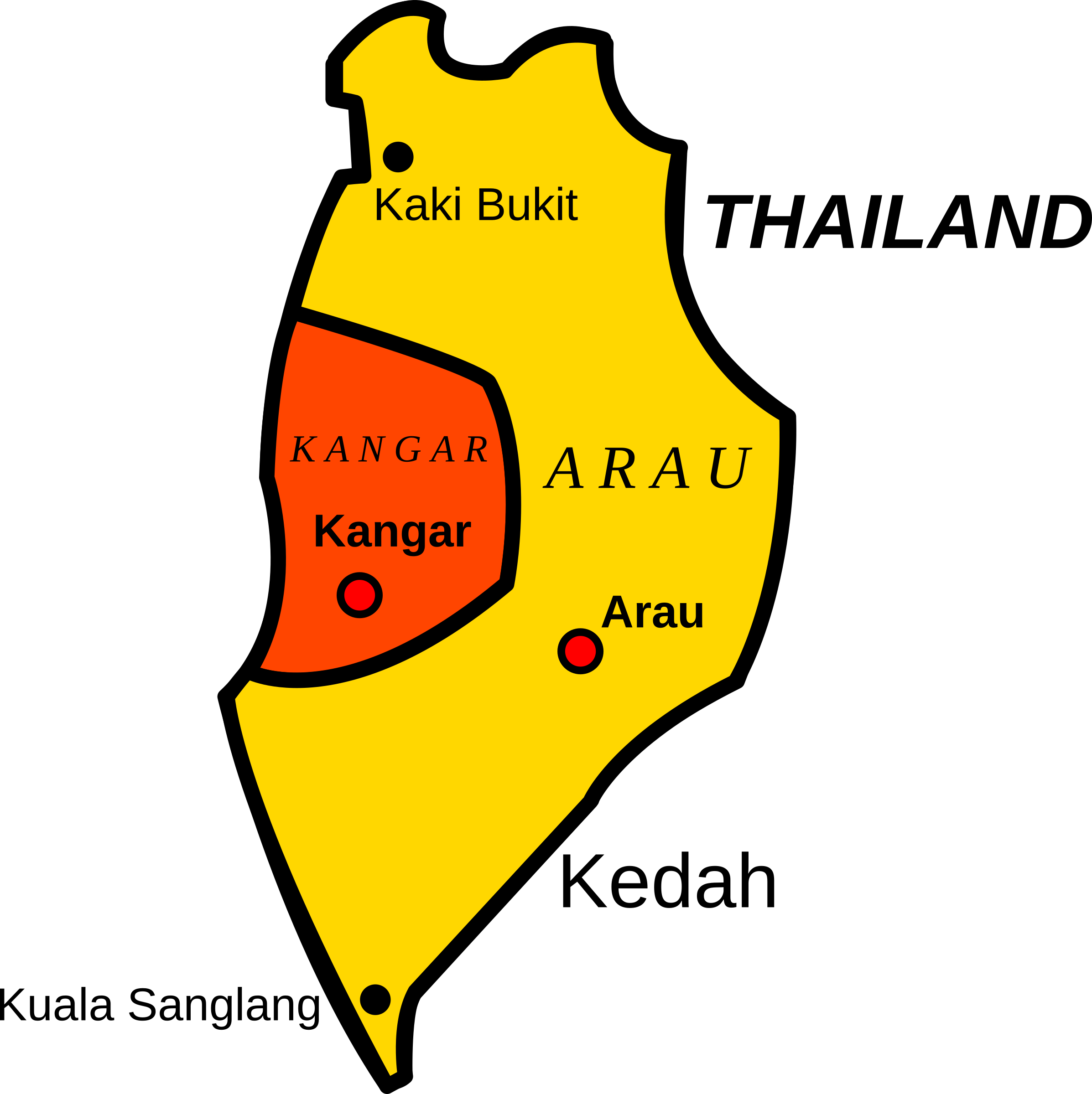 Thailand Map Kangar Arau Kedah